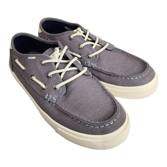 Tom's Dorado Canvas Boat Shoe in Shade (Gray) Size 8 - Picture 5 of 12